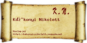 Kákonyi Nikolett névjegykártya